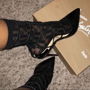 Black Fendi Sheer Socks